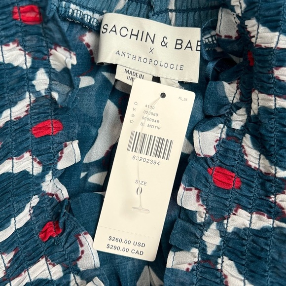 NWT Sachin & Babi X Anthropologie Mosaic Off-The-Shoulder Midi Dress Size 0 - Picture 9 of 9